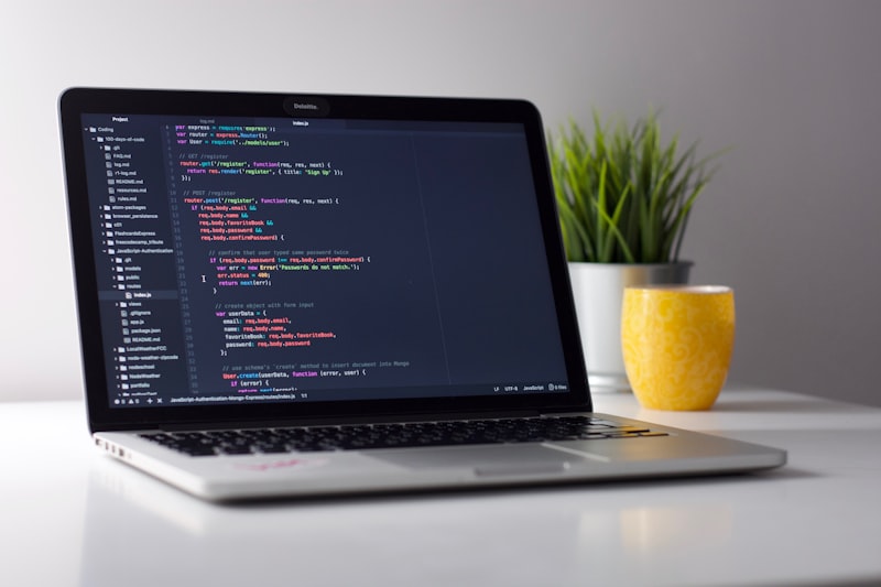 Developer working on an application